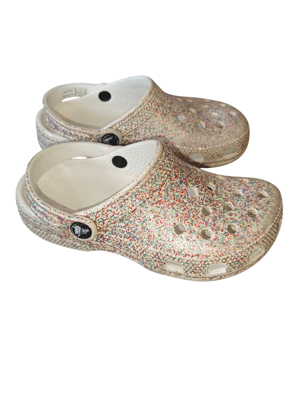 Crocs Classic Sprinkle Glitter Confetti Clogs White Multi Size 13c